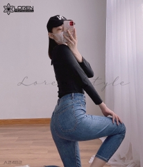 Áo thun nữ LOREN tay dài cổ vuông đen A2482