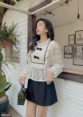 Set áo nơ chân váy đen A9054