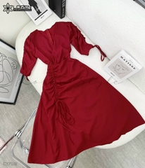 Đầm xòe dây rút đỏ C1758