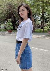 Quần jean ngố rách xanh B5340