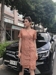 Đầm LOREN hoa nhí cam C1134