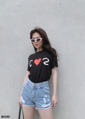 Quần jean short rách tua xanh B5102