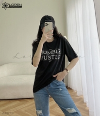 Áo thun nữ LOREN hình chữ đen A2679