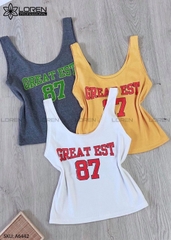 Áo croptop 2 dây in chữ vàng A6442