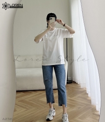 Áo thun nữ LOREN chữ Loren style trắng A2741