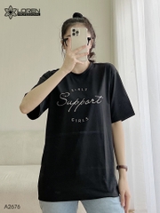 Áo thun nữ LOREN girls support đen A2676