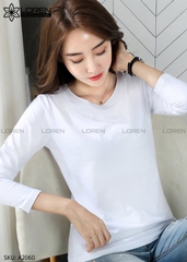 Áo thun nữ LOREN dài tay trắng A2060