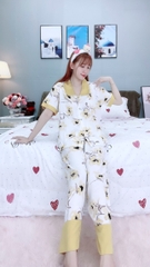 Đồ ngủ pijama tay ngắn quần dài vàng D1665
