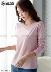 Áo thun nữ LOREN dài tay hồng A2058
