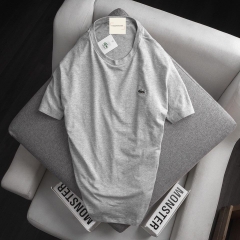 Áo thun nam cổ tròn lacoste xám N2001