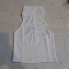 Áo croptop sát nách hở lưng trắng A6399