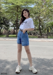 Quần jean ngố rách xanh B5340