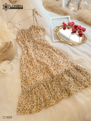 Đầm maxi LOREN hoa đuôi cá cột vai C1929