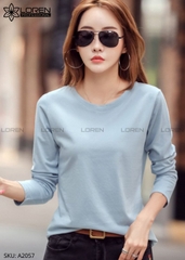 Áo thun nữ LOREN dài tay xanh A2057