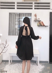 Đầm jum voan đen C1378