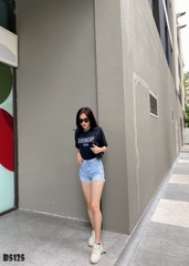 Quần jean short rách tua xanh B5125