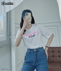 Áo thun nữ LOREN in chữ Bad Decision trắng A2772