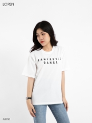 Áo thun nữ LOREN chữ in trắng A2750