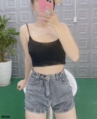 Quần jean short trơn đen B5026