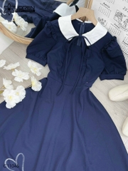 Đầm LOREN midi cổ sen C11046