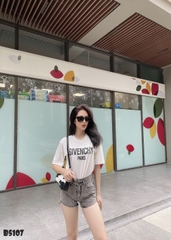 Quần jean short 2 nút tua xám B5107