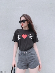 Quần jean short 2 nút tua xám B5116