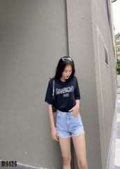 Quần jean short rách tua xanh B5125