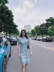 Đầm LOREN hoa cúc xanh C1133