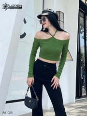 Áo nữ LOREN bo gân chéo cổ A61025