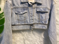 Áo khoác jean ngắn dây kéo xanh A4094