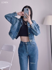 Áo khoác jean LOREN nút kiểu xanh A4099
