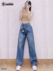 Quần jean ống rộng LOREN trơn xanh B5422