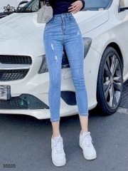 Quần jean skinny LOREN lửng lai tua xanh B5525