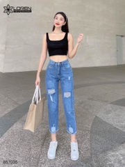 Quần jean baggy LOREN rách tua B51035