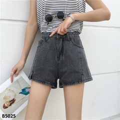 Quần jean short xẻ đùi đen B5025