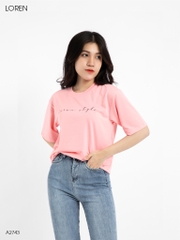 Áo thun nữ LOREN chữ Loren style hồng A2743