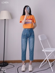 Quần jean baggy LOREN kiểu túi đắp B5149