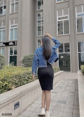 Áo khoác jean LOREN nút kiểu xanh A4099