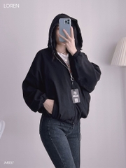 Áo khoác nữ LOREN da lộn tay phồng A4937