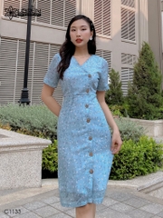 Đầm LOREN hoa cúc xanh C1133
