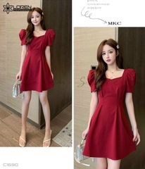Đầm xòe đan sau đỏ C1690