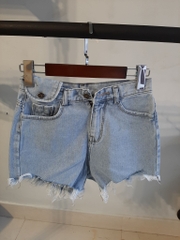 Quần jean short kiểu túi tua xanh B5023