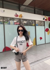 Quần jean short 2 nút tua xám B5107