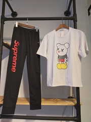 Sét thun nữ dài gấu trắng A9004