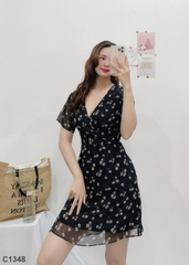 Đầm voan đen C1348