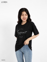 Áo thun nữ LOREN girls support đen A2676