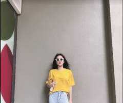 Áo thun nữ trơn vàng A2046