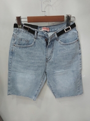 Quần jean ngố kiểu nịt tua xanh B5223