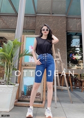 Quần jean ngố nhiều nút tua xanh B5199