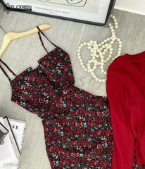 Đầm midi 2s kèm áo khoác đỏ C1759